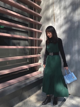 「earth music&ecology（アースミュージックアンドエコロジー）のアイテム（ニット/セーター、ブラック系）」を使った、chuchu124さん（レディース・160cm）の夏コーディネート