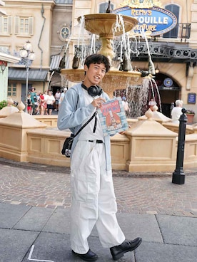 「GU（ジーユー）のアイテム（ブーツ）」を使った、落ちこぼれチョコミントさん（メンズ・173cm）の秋コーディネート