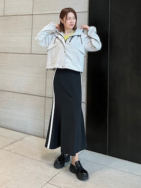 「マーメイド」｜「アイテム（ブルゾン）」を使った、MAKOさん（レディース・172cm）の春コーディネート