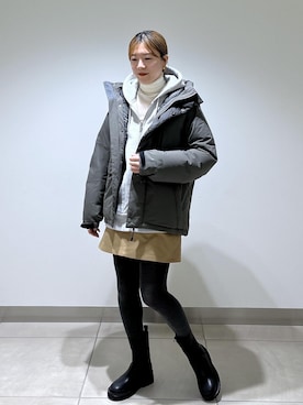 「FEMME」｜「アイテム（ダウンジャケット/コート）」を使った、すがわらさん（レディース・161cm）の冬コーディネート