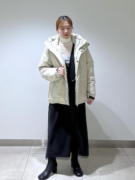 「FEMME」｜「アイテム（ダウンジャケット/コート）」を使った、すがわらさん（レディース・161cm）の冬コーディネート