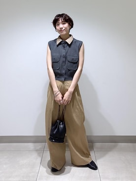 「EMOELLE（エモエレ）のアイテム」を使った、すがわらさん（レディース・160cm）の夏コーディネート