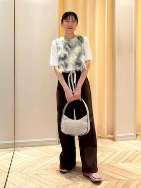 「ADAM ET ROPE'（アダムエロペ）のアイテム」を使った、すがわらさん（レディース・160cm）の夏コーディネート