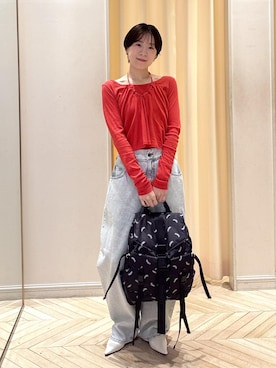 「GANNI（ガニー）のアイテム」を使った、すがわらさん（レディース・160cm）の春コーディネート