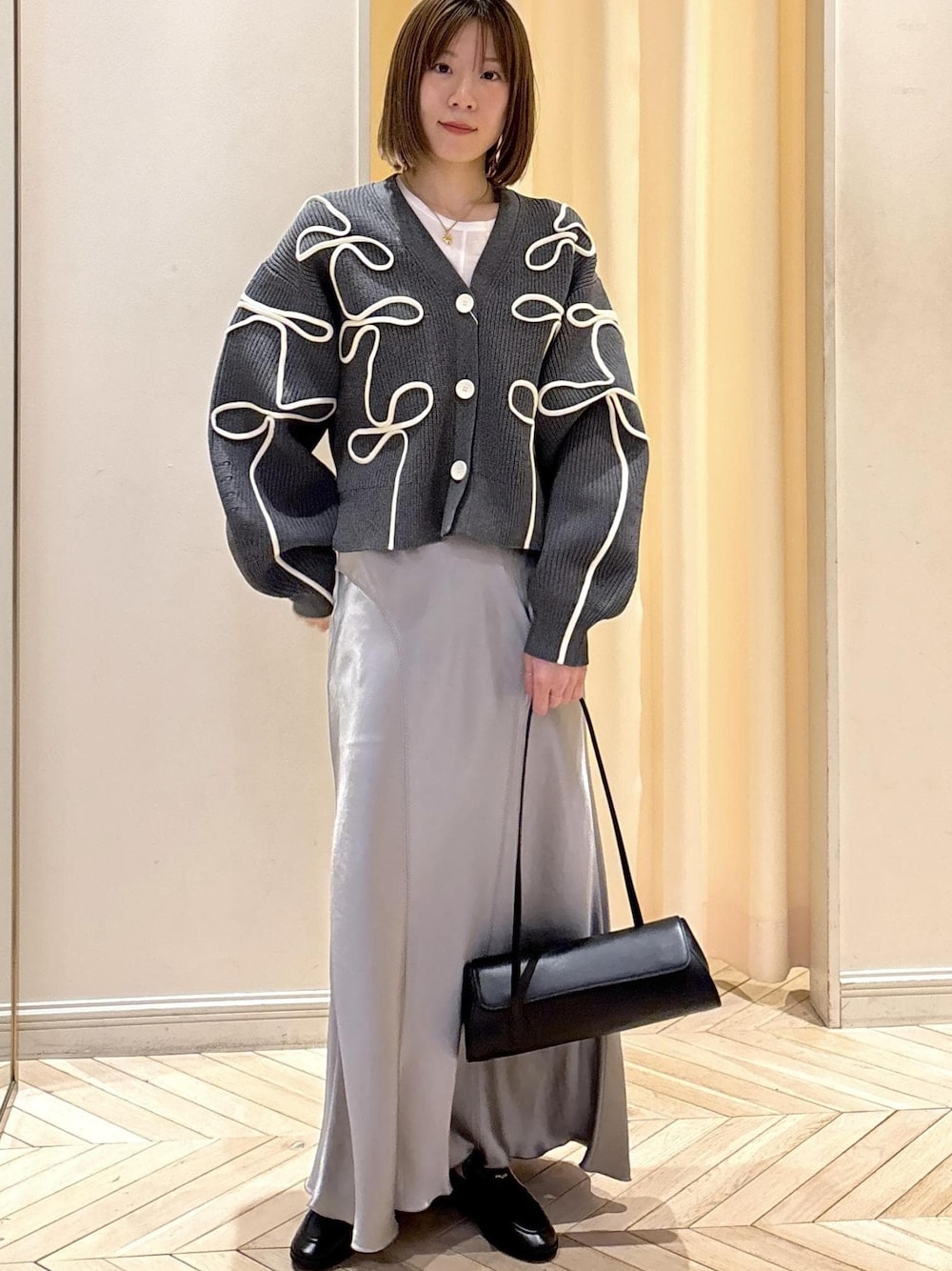 サステナブル・洗える】ラインニットカーディガンを使った人気