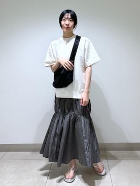「ドッキングワンピース」｜すがわらさん（レディース・160cm）の夏コーディネート