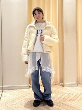 「アイテム（ダウンジャケット/コート）」を使った、すがわらさん（レディース・160cm・20代）の秋コーディネート