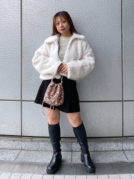 「いいね&フォロー よろしくお願いします☺︎」｜「アイテム（ブルゾン）」を使った、HITOMIさん（レディース・148cm）の秋コーディネート