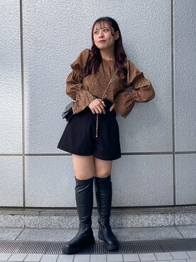 「いいね&フォロー よろしくお願いします☺︎」｜「アイテム（ブーツ）」を使った、HITOMIさん（レディース・148cm）の秋コーディネート