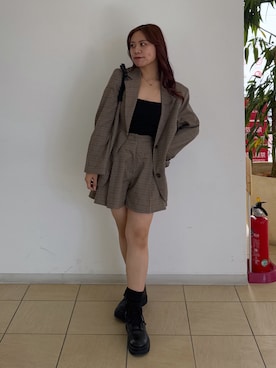 「アイテム（キャミソール）」を使った、HITOMIさん（レディース・148cm）の冬コーディネート