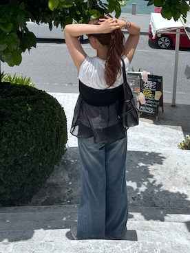 「アイテム（チューブトップ）」を使った、HITOMIさん（レディース・148cm）の夏コーディネート