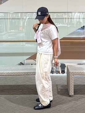 「アイテム（トートバッグ）」を使った、HITOMIさん（レディース・148cm）の夏コーディネート