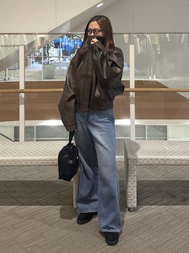 「アイテム（ブルゾン）」を使った、HITOMIさん（レディース・148cm）の秋コーディネート