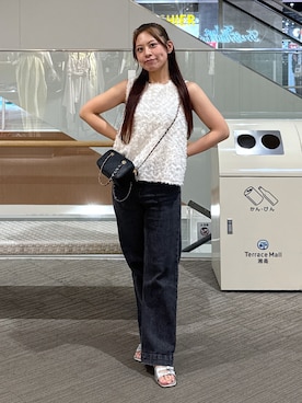 「アイテム（トートバッグ）」を使った、HITOMIさん（レディース・148cm）の夏コーディネート