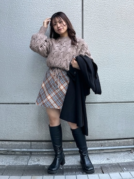 「FREE'S MART（フリーズマート）のアイテム（チェスターコート）」を使った、HITOMIさん（レディース・148cm）の冬コーディネート