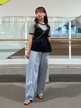 「FREE'S MART（フリーズマート）のアイテム（その他トップス）」を使った、HITOMIさん（レディース・148cm）の夏コーディネート