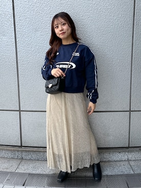「いいね&フォロー よろしくお願いします☺︎」｜「アイテム（スウェット）」を使った、HITOMIさん（レディース・148cm）の冬コーディネート