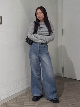 「アイテム（トートバッグ）」を使った、HITOMIさん（レディース・148cm）の秋コーディネート