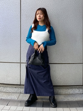 「いいね&フォロー よろしくお願いします☺︎」｜「アイテム（ブーツ）」を使った、HITOMIさん（レディース・148cm）の秋コーディネート