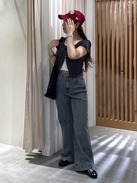 「FREE'S MART（フリーズマート）のアイテム（帽子）」を使った、HITOMIさん（レディース・148cm）の夏コーディネート