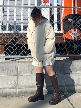 「FREE'S MART（フリーズマート）のアイテム（ダウンジャケット/コート）」を使った、HITOMIさん（レディース・148cm）の秋コーディネート