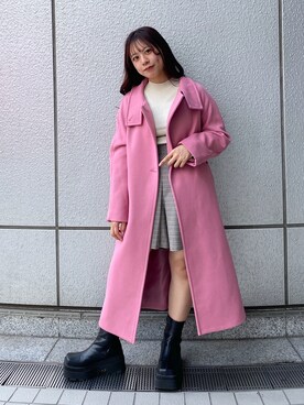 「重ね着ベストシーズン」｜「アイテム（チェスターコート）」を使った、HITOMIさん（レディース・148cm）の秋コーディネート