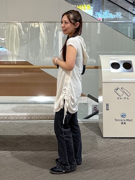 「アイテム（トートバッグ）」を使った、HITOMIさん（レディース・148cm）の夏コーディネート