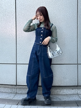 「レザー」｜「アイテム（その他トップス）」を使った、HITOMIさん（レディース・148cm）の冬コーディネート
