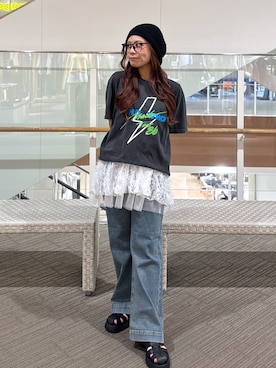 「アイテム（帽子）」を使った、HITOMIさん（レディース・148cm）の夏コーディネート
