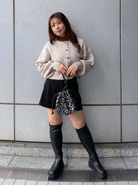 「いいね&フォロー よろしくお願いします☺︎」｜「アイテム（ブーツ）」を使った、HITOMIさん（レディース・148cm）の秋コーディネート