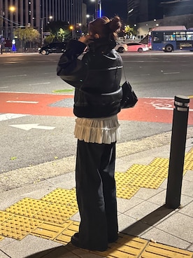 「アイテム（ブルゾン）」を使った、HITOMIさん（レディース・148cm）の秋コーディネート