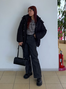 「冬服コーデ」｜「アイテム（ブルゾン）」を使った、HITOMIさん（レディース・148cm）の冬コーディネート