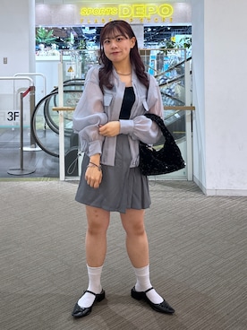 「いいね&フォロー よろしくお願いします☺︎」｜「アイテム（ブルゾン）」を使った、HITOMIさん（レディース・148cm）の春コーディネート