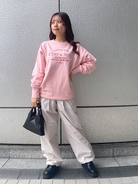 「いいね&フォロー よろしくお願いします☺︎」｜「アイテム（スウェット）」を使った、HITOMIさん（レディース・148cm）の秋コーディネート