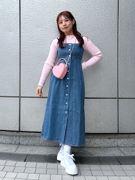 「いいね&フォロー よろしくお願いします☺︎」｜「アイテム（ワンピース/ドレス）」を使った、HITOMIさん（レディース・148cm）の冬コーディネート