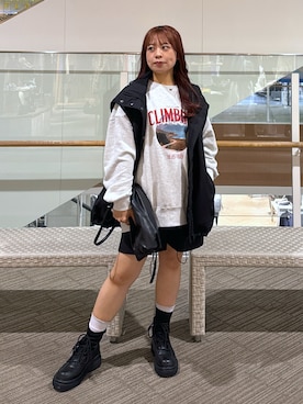 「FREE'S MART（フリーズマート）のアイテム（ダウンジャケット/コート）」を使った、HITOMIさん（レディース・148cm）の秋コーディネート