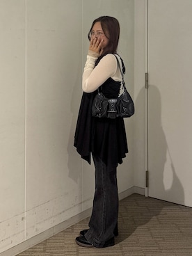 「アイテム（トートバッグ）」を使った、HITOMIさん（レディース・148cm）の秋コーディネート