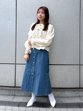 「いいね&フォロー よろしくお願いします☺︎」｜「アイテム（ワンピース/ドレス）」を使った、HITOMIさん（レディース・148cm）の春コーディネート