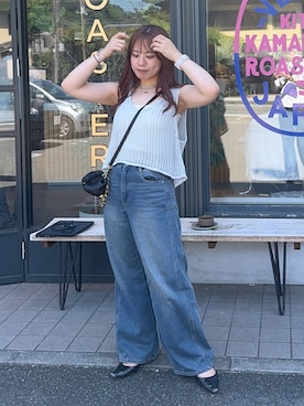 「アイテム（ベスト、シルバー系）」を使った、HITOMIさん（レディース・148cm）の夏コーディネート