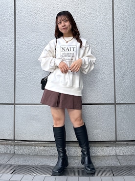 「いいね&フォロー よろしくお願いします☺︎」｜「アイテム（スウェット）」を使った、HITOMIさん（レディース・148cm）の秋コーディネート