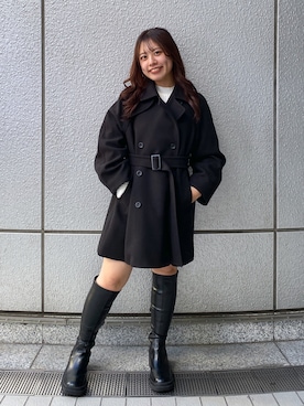 「いいね&フォロー よろしくお願いします☺︎」｜「アイテム（チェスターコート）」を使った、HITOMIさん（レディース・148cm）の秋コーディネート