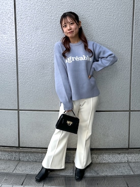 「いいね&フォロー よろしくお願いします☺︎」｜「アイテム（スラックス）」を使った、HITOMIさん（レディース・148cm）の冬コーディネート