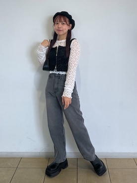 「FREE'S MART（フリーズマート）のアイテム（ハンチング/ベレー帽）」を使った、HITOMIさん（レディース・148cm）の秋コーディネート
