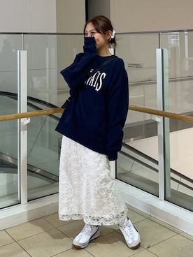 「FREE'S MART（フリーズマート）のアイテム（スウェット）」を使った、HITOMIさん（レディース・148cm）の冬コーディネート