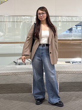 「アイテム（トートバッグ）」を使った、HITOMIさん（レディース・148cm）の秋コーディネート