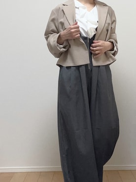 「DISCOAT（ディスコート）のアイテム（ジャケット/アウター）」を使った、スノさん（レディース・151cm）の春コーディネート