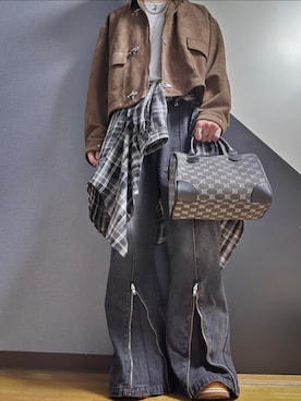 「ADRER（アドラー）のアイテム（ブルゾン）」を使った、TAKUさん（メンズ・176cm）の春コーディネート