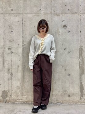 「SENSE OF PLACE by URBAN RESEARCH（センスオブプレイスバイアーバンリサーチ）のアイテム（メガネ）」を使った、だーこさん（レディース・165cm）の春コーディネート