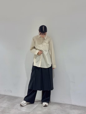「SENSE OF PLACE by URBAN RESEARCH(センスオブプレイスバイアーバンリサーチ)のミドルタケプリーツスカート(スカート、ブラック系)」を使った、だーこさん(レディース・165cm)の夏コーディネート