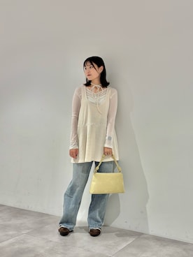 「SENSE OF PLACE by URBAN RESEARCH(センスオブプレイスバイアーバンリサーチ)のフラットソールバイカラーバレエスニーカー(スニーカー、ブラウン系)」を使った、だーこさん(レディース・165cm)の秋コーディネート